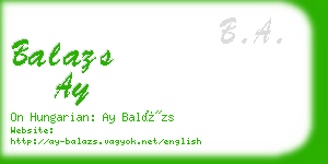 balazs ay business card